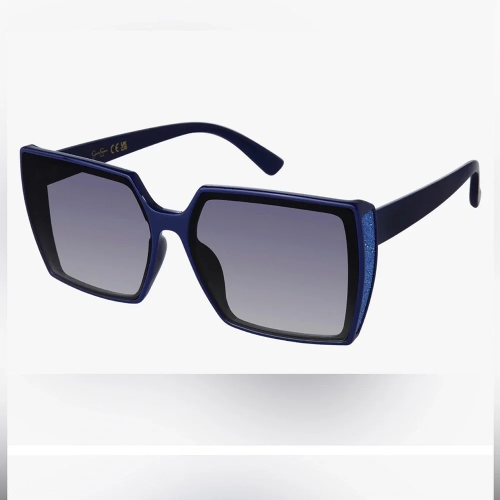 Jessica Simpson J6207 white glamourous silver sparkle Square UV400‎ Sunglasses